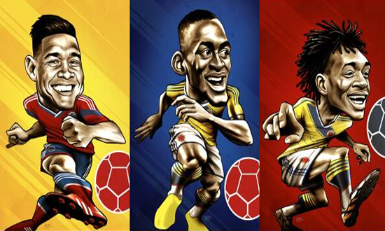 Futbolistas de Colombia utilizan apps para convertir fotos en dibujos